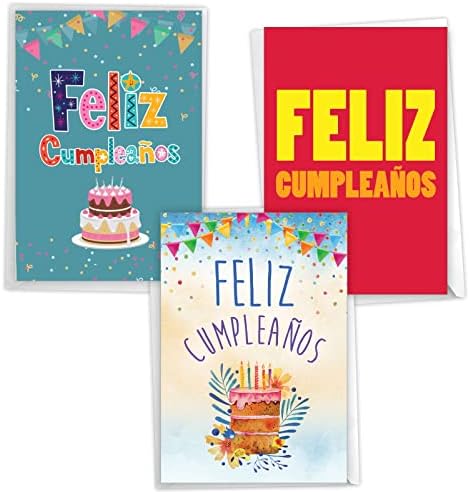 NobleWorks asortiman paket od 3 španske rođendanske čestitke sa kovertama Fiesta Time VC10236BDG-C1x3-SL