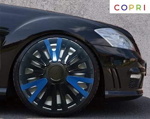 Coprit set poklopca od 4 kotača 13 inčni crno-plavi hubcap Snap-on Fits Toyota Yaris Prius