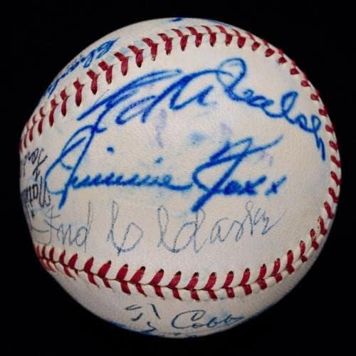 HOF Legends Ty Cobb Jimmie Foxx C CY Young Mel Ott Rogers Hornsby potpisao loptu JSA - autogramirani bejzbol