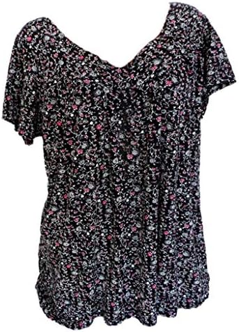 Žene V-izrez Tunic vrhovi modne saželjene cvjetne košulje Plus size mama ljetna svakodnevna casual majica majica