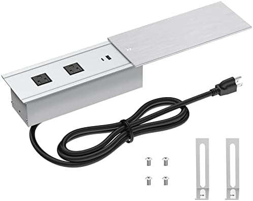 Ugradna strujna traka sa PD 20W USB-C, Desktop Power Grommet kutija za povezivanje, utičnica za konferencijski sto sa 2 Ac utičnicom,