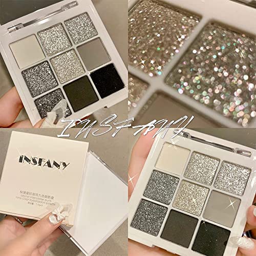 Quxunzzz 9Colorful Eyeshadow Palette High pigmentirana makeup Palette mat i Shimmer Glitter Eyeshadow vodootporna paleta za dugotrajne sjene za oči