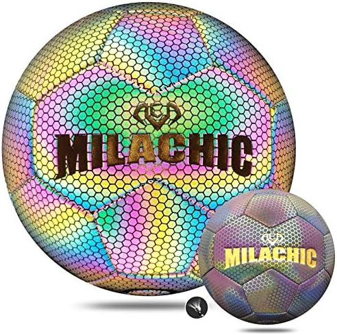 KPASON Soccer Ball, holografska fudbalska lopta Veličina 4 i veličine 5, reflektirajuća užarena fudbalska lopta za dječake, djevojke,