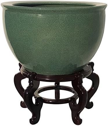 Orijertni namještaj smaragdni kineski Celadon Crackles Fishbowl Plowter 22