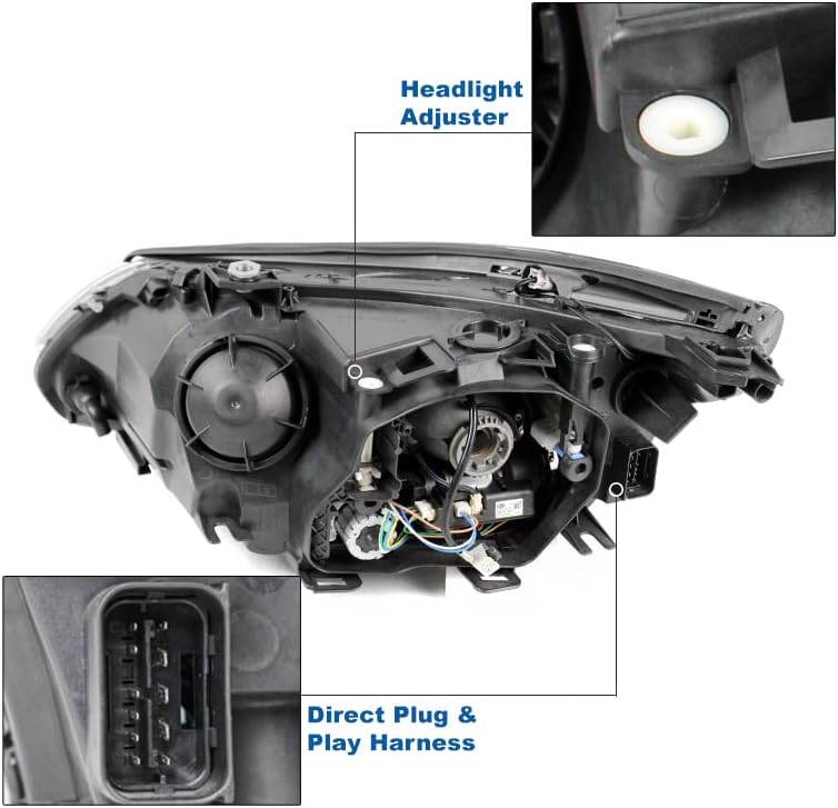 ZMAUTOPARTS projektor farovi Crni putnik kompatibilan sa 2008-2010 BMW E61 528i 535i 550i sa 4 vrata [HID-AFS Model]