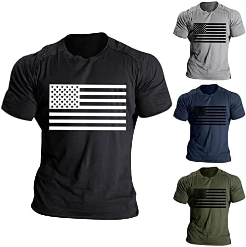 Ruiruilico Muške patriotske majice Američka zastava Thirt Ljetni casual kratkih rukava Vintage Graphic Tee vrhovi