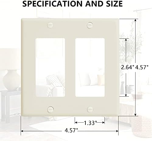 Zidna ploča, standardna veličina 2 - poklopac bande za izlaz, posudu, prekidač za lampicu, dimmer itd., 4,57 × 4,57, polikarbonatni
