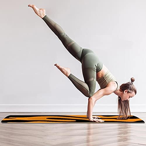 6mm Extra Thick Yoga Mat, Tiger Stripes uzorak Print Eco-Friendly TPE vježbe Mats Pilates Mat sa za jogu, trening, Core Fitness i Kat vježbe, muškarci & žene