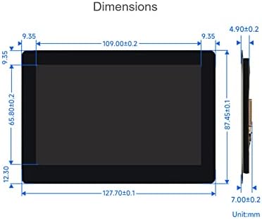 Waveshare 5inch DSI dodirni ekran za maline PI 4B / 3B + / 3A + / 3A + / 3B / 2b / B + / A +, tanko i lagan dodirni ekran 800 × 480