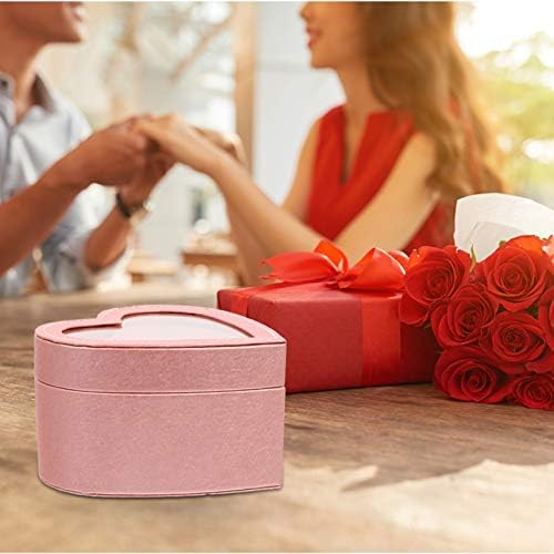 Prettyzoom Valentines Day Box Box Love Fuever Fuever Suhing Flower Cvijeće za pakiranje sa čistim prozorom Romantična PU kožna kutija za kućnu trgovinu Pink