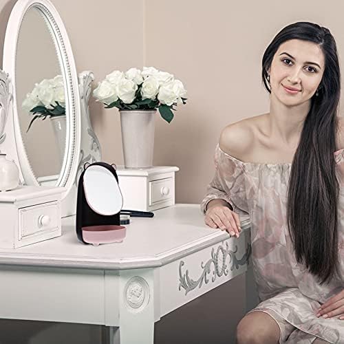 Homoyoyo 4kom Podesiva ladica za držač ljepote za stol prijenosni Panda nakit alat za šminkanje Radna ploča s toaletnim ogledalom stolna ploča crna lijepa izdržljiva roštilja kompaktna domaća žena