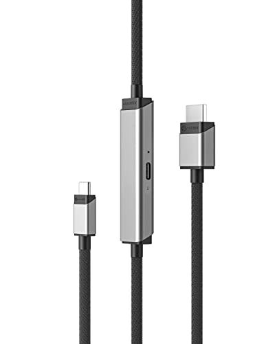 Alogic ultra USB-C do HDMI kabla, 4K vanjski displej, 100W isporuka napajanja, vrhunska kvaliteta, najlonski pleten kabl sa metalnim kućištem, kompatibilan sa Windows, Mac i Chromebook.