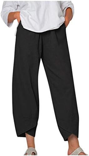 Ženske hlače za široke struk široke struke udobne vučne elastične pantalone povremene hlače za ravne noge s džepovima