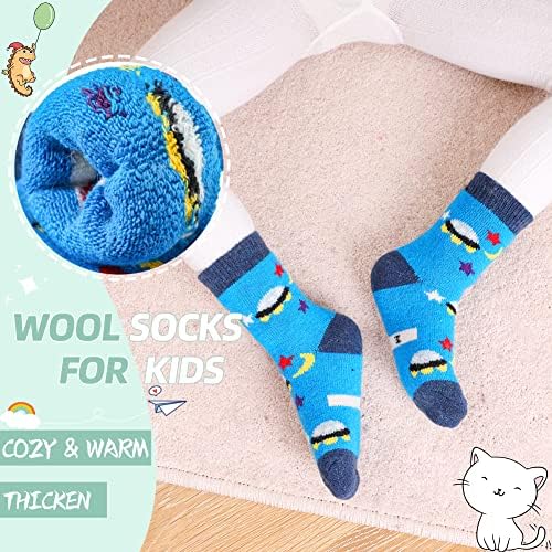 Dječje vunene čarape dječake Djevojke tople zimske debele ugodne termalne teške čarape za čizme za djecu za djecu 6 parova