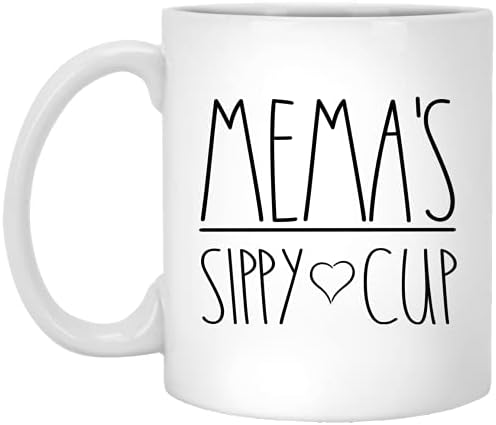 Mema's Sippy Cup keramička šolja za kafu, šolja pokloni Božić, rođendanski poklon, Mema to Be šolja, Majčin dan za memu, rođendan