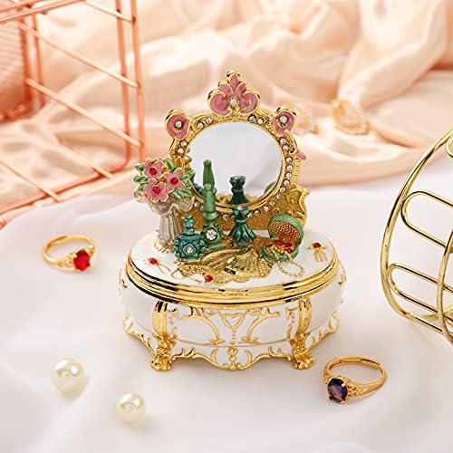 QIFU namještaj toaletni sto ručno obojena emajl šarkama nakit Trinket kutija predivan ukras za svoju kolekciju jedinstveni poklon za uređenje doma