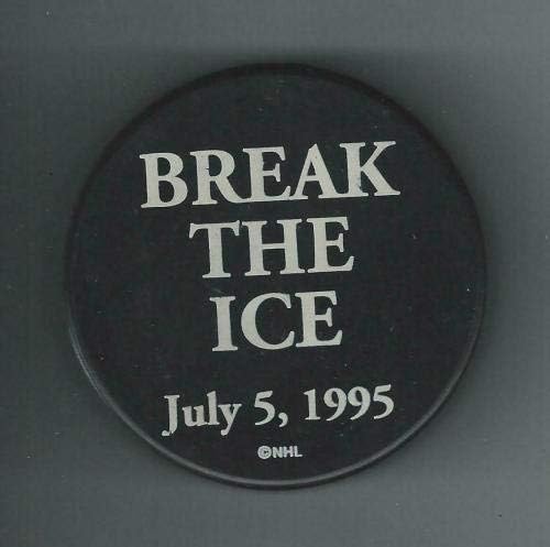 Stephane Fiset potpisao NHL Break The Ice juli 5, 1995 Puck Colorado Avalanche-Autogramed NHL Paks