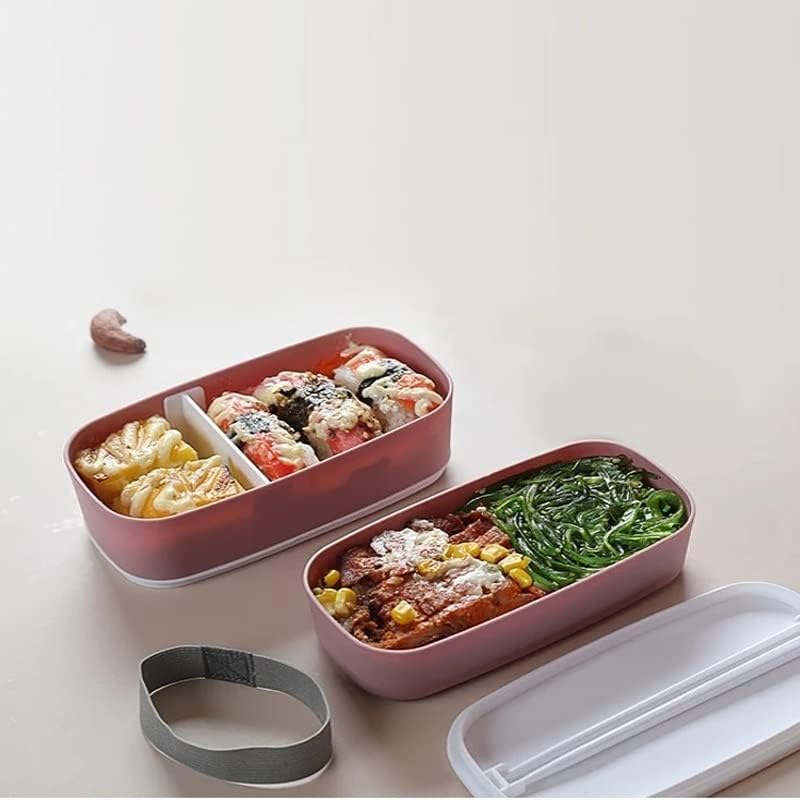 Genigw dvostruki sloj Bento kutija zaptivena posuda za čuvanje hrane za pohranu hrane Mikrovalna prijenosna piknik School Office za