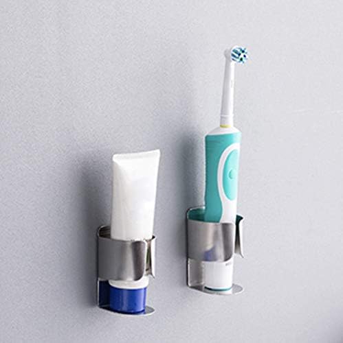 Električni nosač četkica za zube, 304 zidni montirani za samo sredstvo za samo ljepljive čelične čelične čelične čelike za električnu četkicu za zube, pasta za zube, sredstvo za čišćenje lica