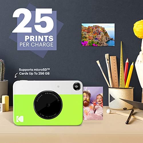 Kodak Printomatic Instant Camera Poklon Bundle + Zink Papir + Deluxe Futrola + 7 Zabavnih Kompleta Naljepnica + Twin Tip Markera +