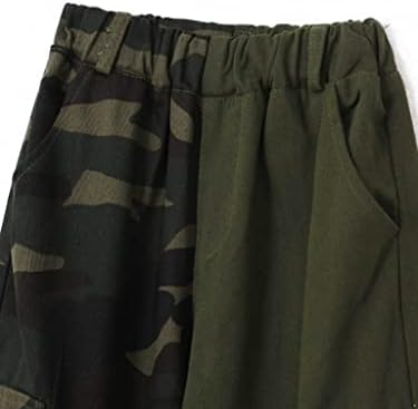 Jowowha Kids Girls Elastične pojaseve kamuflage Ispis teretnih hlača stilski torbe s džepovima Vojska Green_B 5-6 godina