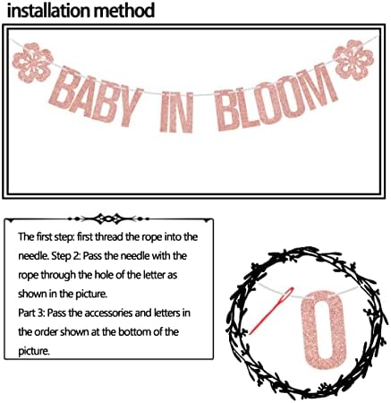 Baby in Bloom Banner Rose Gold Glitter, Baby in Bloom Baby Shower dekoracije, Baby Shower Banner, Floral tematski Baby Shower znak, Baby Girl dekoracija za tuširanje, Floral Baby Shower dekoracije za djevojčicu