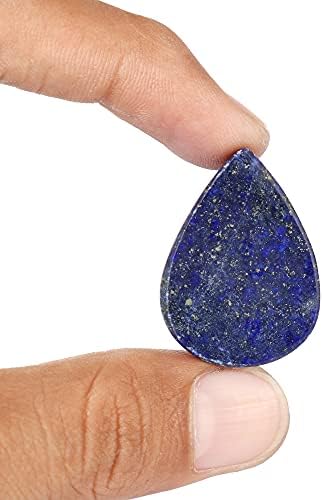 Natural Blue Lapis Lazuli Stone, ravna stražnja kruška 49.85 CT Stone, plava Lapis Lazuli Loose Gemstone