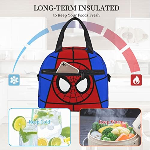 Anime torba za ručak mali Muškarac ženska prenosiva igra za višekratnu upotrebu izolovana kutija za ručak sa paukovom mrežom Cool