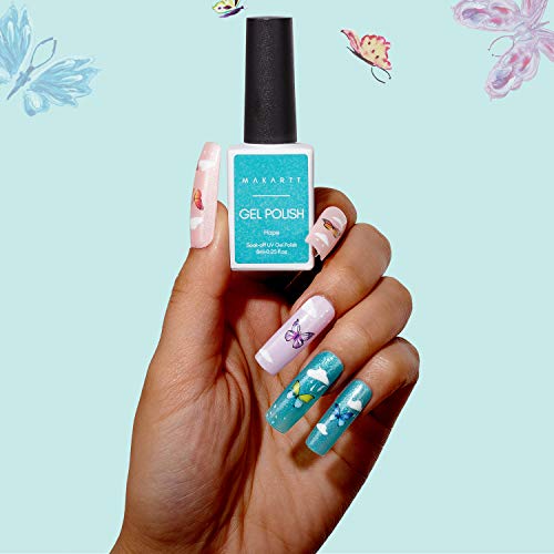 Makartt Glitter Set Gel lakova, 6 kom crveno ružičasto zelena plava ljubičasta ljetna boja komplet Gel lakova namočite Gel za nokte DIY komplet za manikir Nail Art Majčin dan pokloni za žene