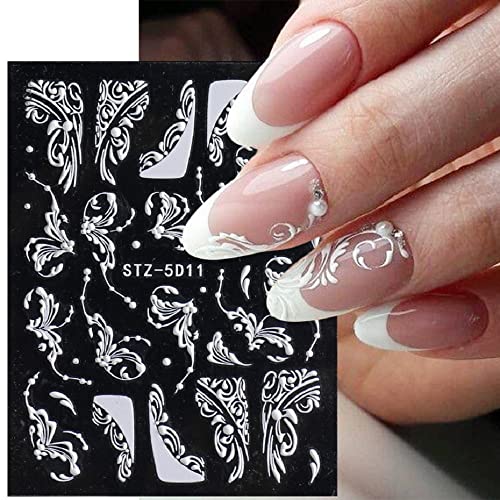 KINGDO 4pcs Flower Lace elegantne naljepnice za nokte naljepnice za žene akrilni nokti Art DIY + Makeup Brush Cleaner Mašina za sušenje