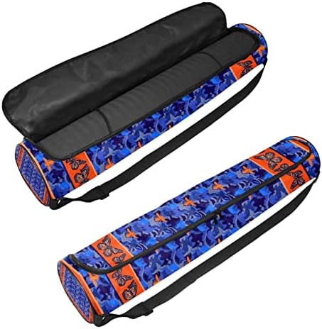 RATGDN Yoga Mat torba, Butterflys Print Exercise Yoga Mat Carrier full-Zip Yoga Mat torba za nošenje sa podesivim remenom za žene