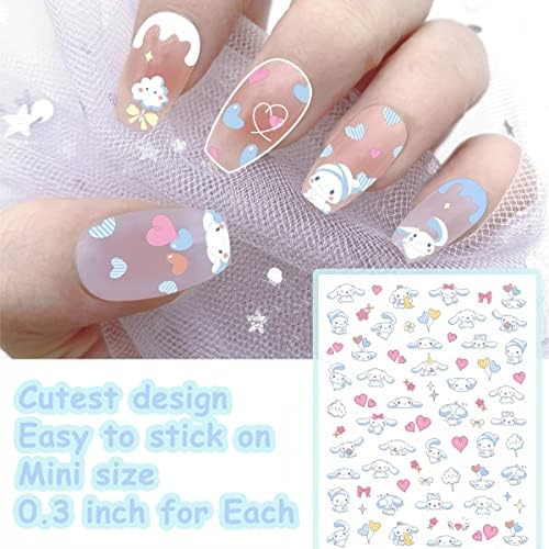 6kom mješovite slatke naljepnice za nokte za životinje iz crtića, 3D samoljepljive Kawaii Anime naljepnice za nokte, dekoracija noktiju
