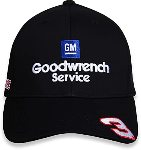 Dale Earnhardt Sr 3 na Brim GM Goodwrench usluga Plus za odrasle Swoosh sponzor Nascar šešir sve crno