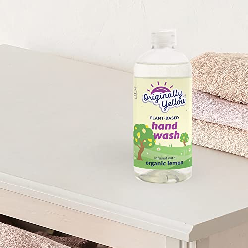 Prvobitno Žuti organski limun infuziran za ručno pranje sav prirodni tečni dozator sapuna za ruke / Siguran za bebe i za kućne ljubimce organski sapun na biljnoj bazi / 3-pakovanje bočica od 16oz