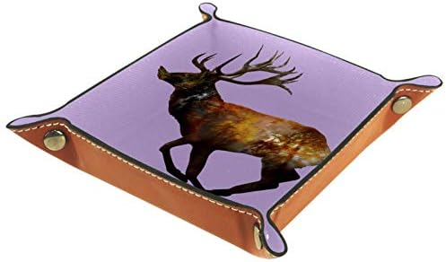 Lyetny Elk ljubičasta pozadina kutija za skladištenje bombona Sundries Tray Desktop Organizator za pohranu Pogodno za putovanja, 16x16cm