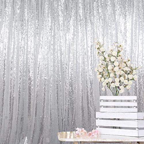 Silver Sequin-Backdrop-Curtain 2panels 5FTx10FT Glitter Wedding Backdrop fotografija pozadina Shimmer zavjese Payette Sequin Backdrop