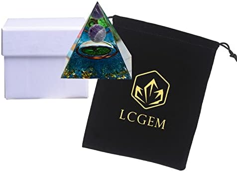 LCGEM Orgone piramida za pozitivne energetske ručno rađene ametiste kristala Orgonite piramida 60mm Meditacija privlače bogatstvo