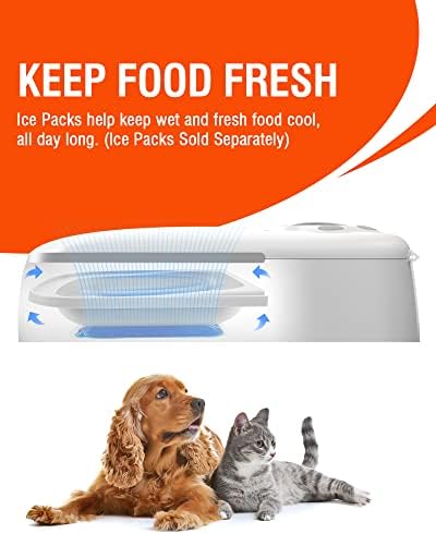 Madatop automatske hranilice za mačke,2 obroka digitalna automatska hranilica za kućne ljubimce mokra hrana za pse & amp; mačka,dozator za suhu ili polu vlažnu hranu za kućne ljubimce sa tajmerom od 48 sati,Dizajn Otporan na neovlašteno korištenje