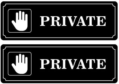 Vanjski / zatvoreni 9 x 3 - Privatna privatnost - Obavijest o upozorenim vratima Znak na crnom i bijelom lepkom ljepljivi vinil naljepnica naljepnica - za dom, poslovna trgovina, trgovina, kafić, ured, restoran itd.