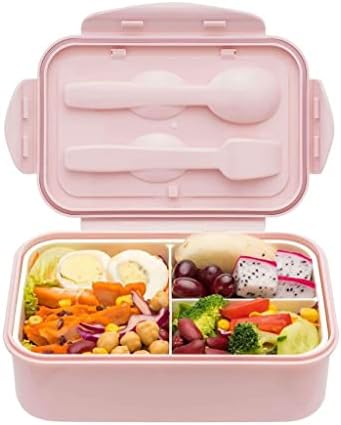Goodtila Domi je velika bento kutija za odrasle dječje ružičaste bento kutija za ručak za ručak BPA besplatni bento kontejneri s hranom siguran materijal za dječake i djevojke s nepropusnim za ručak sa posudama