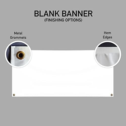 Bannerbuzz vinil baner, prazan baner, PVC flex, 11 oz, rubovi od hladnog sa grombotama, jednoostepeni print, puna boja 600dpi eco