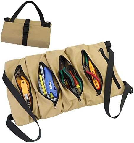 Jaugufiy torba za alat, torba za alat platna, torba za teške tužbine s 5 džepova sa 5 patentnih zatvarača, viseći alat sa zatvaračem