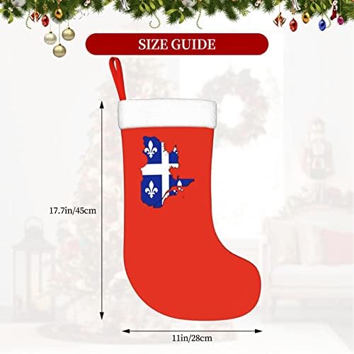 Zastava Quebec Božićna čarapa Xmas Čarape Kamin Viseća čarapa 18 inča Odmorsko uređenje