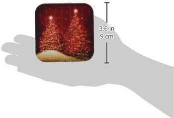 3drose CST_35705_3 Elegantna božićna pjenušava stabla Crvene keramičke pločice, set od 4