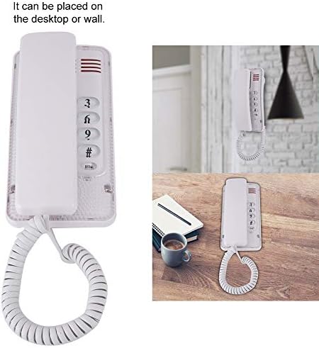 Bewinner Wided Corted telefon, fiksni telefon bez prikaza pozivaoca, zidni telefon za radne površine za dom sa Flash Function / Isključivanje