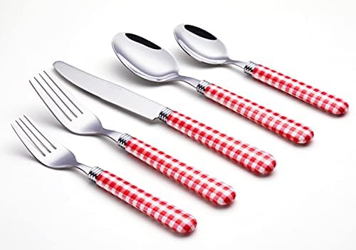 ANNOVA set srebrnog posuđa 20 komada posuđa od nerđajućeg čelika u boji ručka za jelo-4 x nož za večeru; 4 x viljuška za večeru; 4 x viljuška za salatu; 4 x kašika; 4 x kašičica Božića