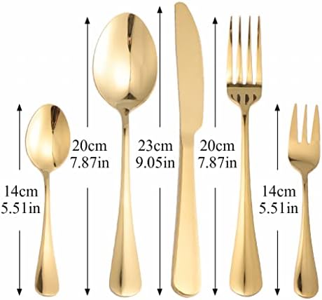 poklon Set pribora za jelo od 20 komada, ogledalo od nerđajućeg čelika, zlatni metalni Set posuđa za jelo, kućni Kuhinjski Ultralaki Flatware izdržljiv