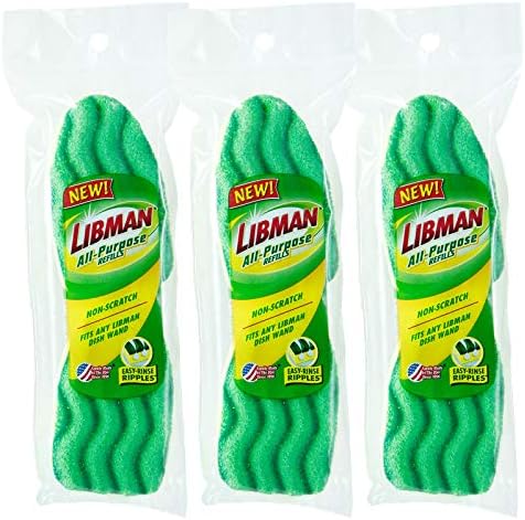 LIBMAN 1484 All-Namjerna punjenje posuđa, 3 pakovanje od 2 spužve za 6 ukupnih spužva, zelena