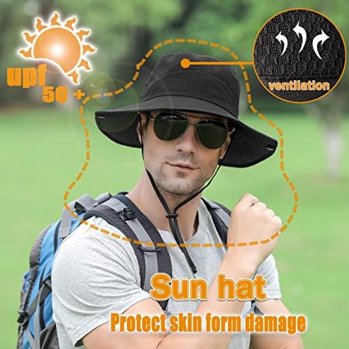 Aenmt šešir za sunce za muškarce/žene, šešir sa UV zaštitom širokog oboda, vodootporni muški šešir Boonie za ribolov pješačka Vrtna