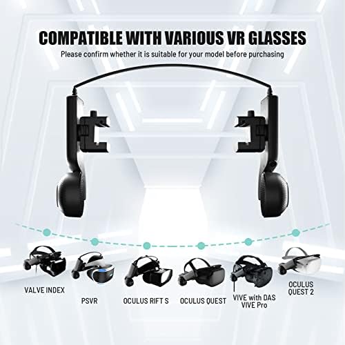 Reality VR ears Bundle sa PD 3.0 USB C punjačem - VR gaming slušalice, VR slušalice sa kablom Prilagođene dužine sa zvukom od 360 stepeni, jednostavne za upotrebu i rastavljanje, VR igre i video zapisi